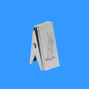 Silver magnetic alligator clip for personalized golf marker